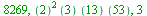 8269, `*`(`^`(``(2), 2), `*`(``(3), `*`(``(13), `*`(``(53))))), 3