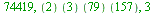74419, `*`(``(2), `*`(``(3), `*`(``(79), `*`(``(157))))), 3