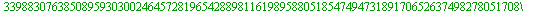 77979180809307150326238625815373079808341329180342185874030113663394762911217527139469220658679130681515081212992018778058804852027254543310481593981186312055730242202480682390135799965133708621998744...