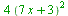 `+`(`*`(4, `*`(`^`(`+`(`*`(7, `*`(x)), 3), 2))))