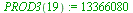 PROD3(19) := 13366080